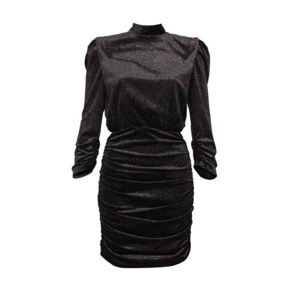 Rebecca Vallance Moon River Black Metallic Striped Mini Dress, Size 2 $430 - Picture 1 of 10